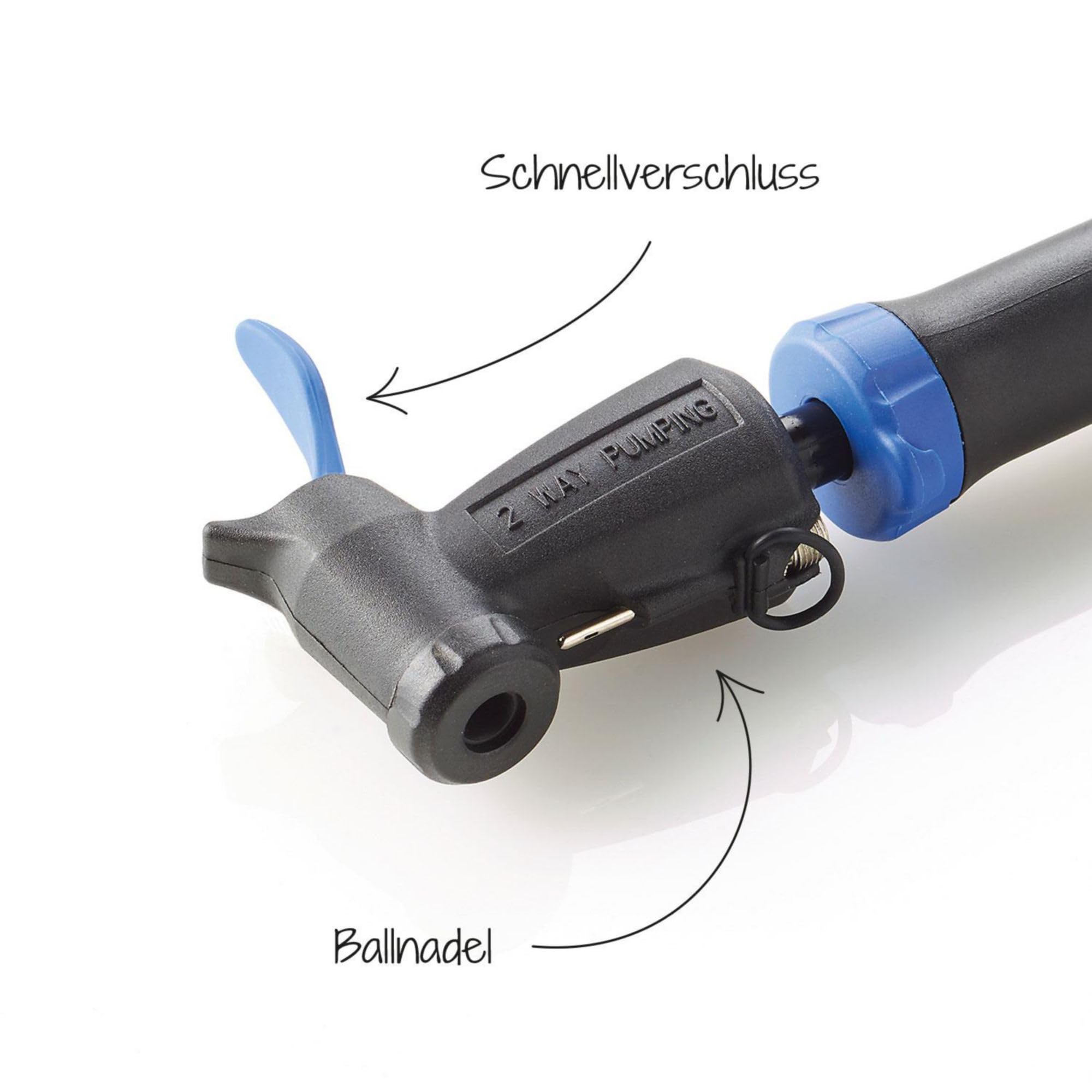 Fischer Mini-pumpe mit Doppelhubfunktion reversibel, schwarz, 85593 3