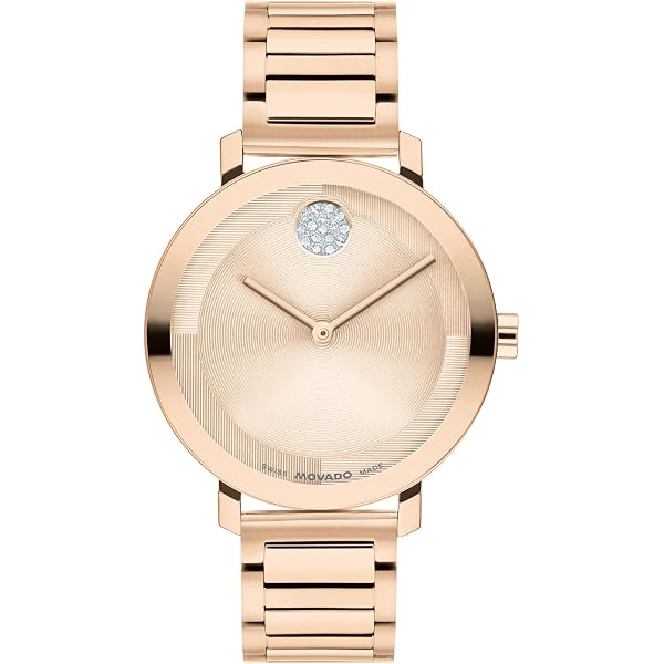 Movado Bold Watch women. Small elegant with rose gold movado dot Movado Bold Rose Gold Dial Rose Gold Steel Strap Watch for Women main image 3