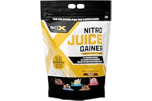 BioX Nitro Juice Gainer | 1000 Calorie Weight Gainer Powder with 53g Protein, 11g BCAAs, 3g Creatine, 2g Glutamine | Fast & S