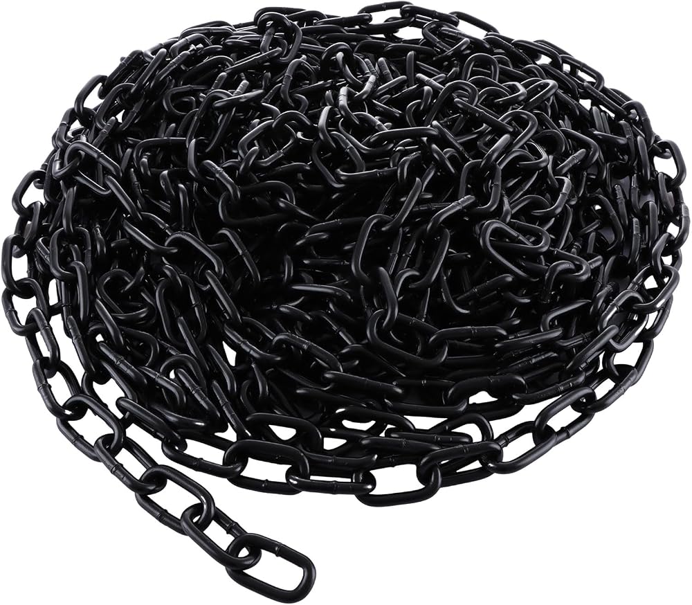 VIDETOL 15m 5mm 304 Stainless Steel Chain Heavy Duty Black Welded Link for
