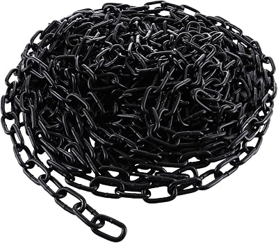 VIDETOL 15m 5mm 304 Stainless Steel Chain Heavy Duty Black Welded Link for