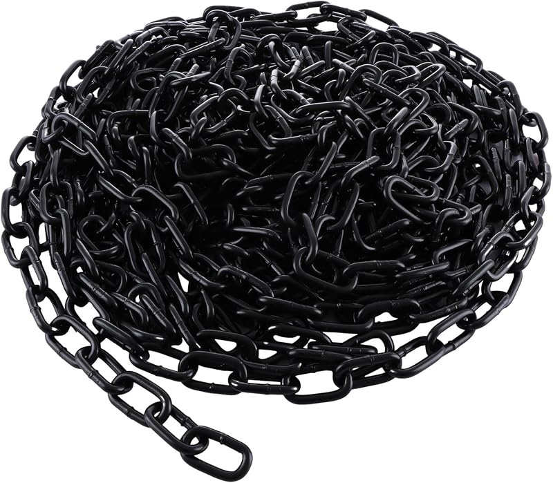 VIDETOL 15m 5mm 304 Stainless Steel Chain Heavy Duty Black Welded Link for