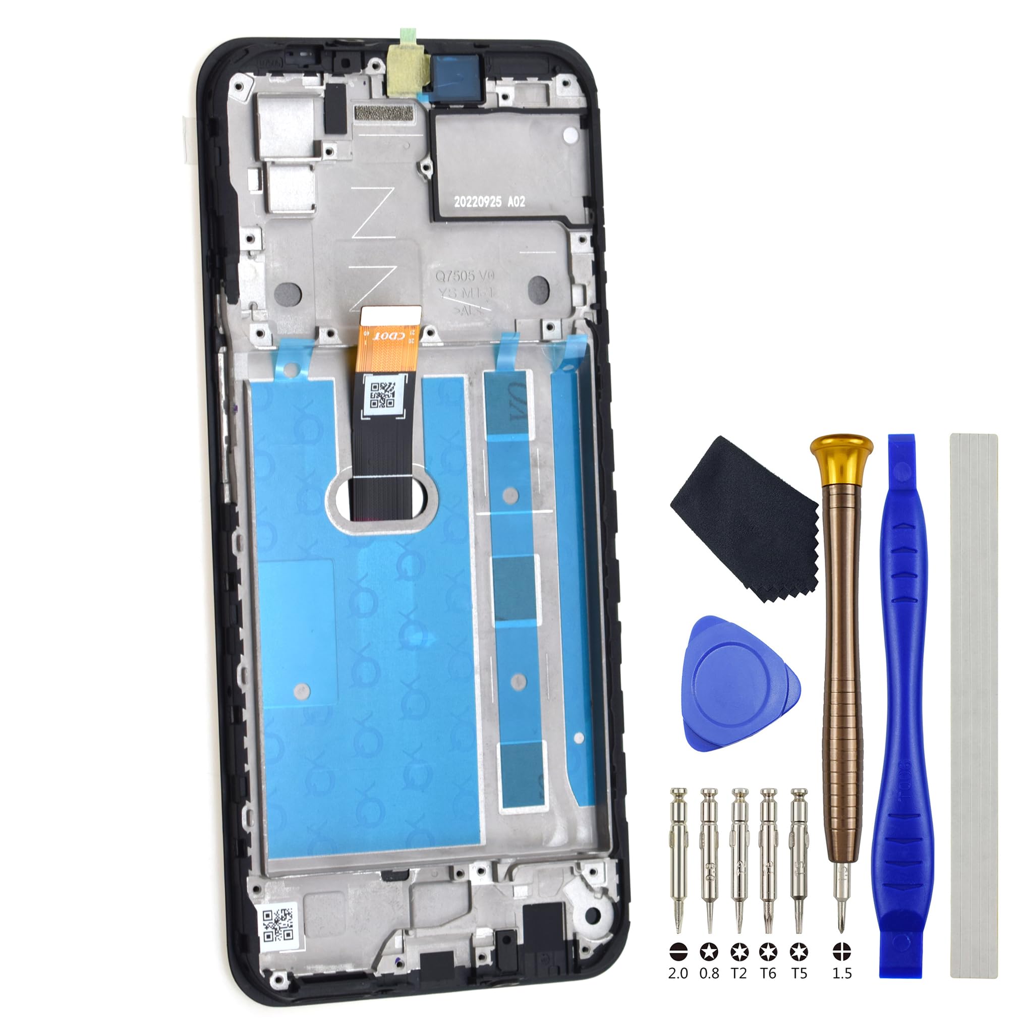 Full Display with Screen Frame for Nokia G60 TA-1490 Display Touch Digitizer Assembled Black Screen for TA-1481 TA-1479 TA-1475 Replacement with Free Tool Kit