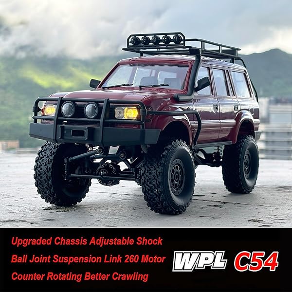 APAWBAND RC ROCK CRAWLER 4X4 RC TRUCK WPL C54 1/16 RC CRAWLER RTR REMOTE CONTROL TRUCK OFF ROAD 2.4G ALL TERRAIN WITH PROPORTIONAL STEERING 260 MOTOR, NEW GEARBOX, UPGRADED CHASIS AND SHOCK