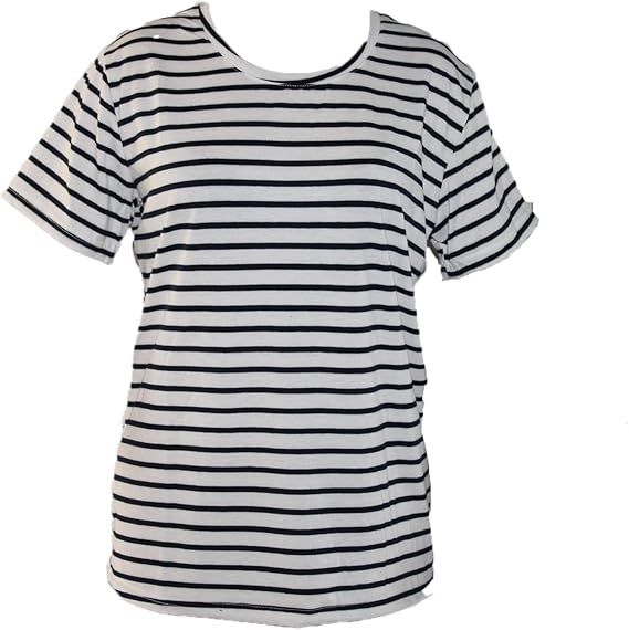 Moda Shirt Maillot A Rayures Noir Bleu Gris Blanc Femme Ou Ados Amazon Fr Vetements Et Accessoires