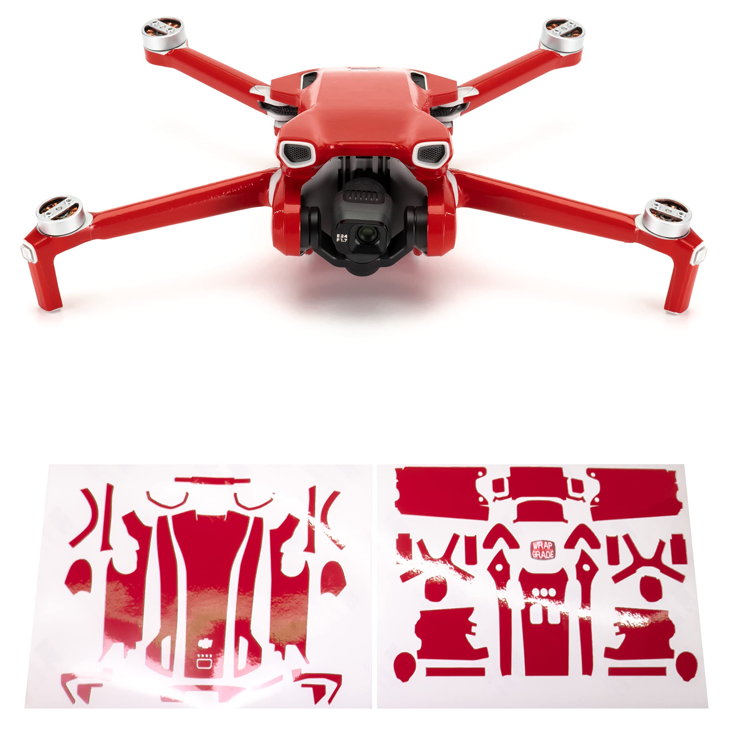 WRAPGRADE Skin Stickers compatible with DJI Mini 3 | Main Unit (SUPER RED) — image 1