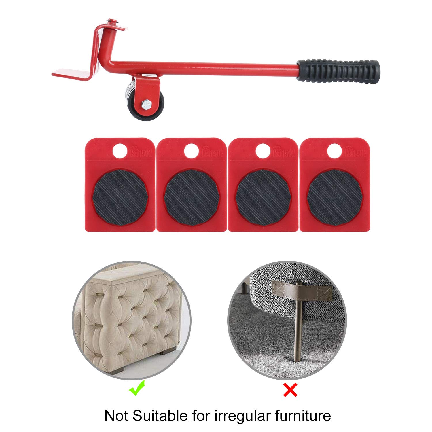 Heavy Furniture Lifter Wheels Moving Kit Slider Mover for Table Sofa