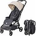 Ergobaby Metro 3 All in One Compact Baby Stroller, Lightweight Travel Stroller, Easy One-Hand Fold for Overhead Airplane Storage (Carries up to 50 lbs), Car Seat Compatible, Natural Beige