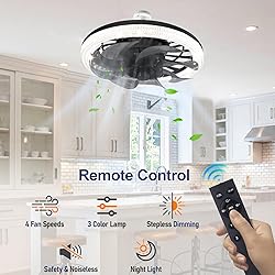 ATDOALL Ceiling Fans with Lights and Remote, 12in