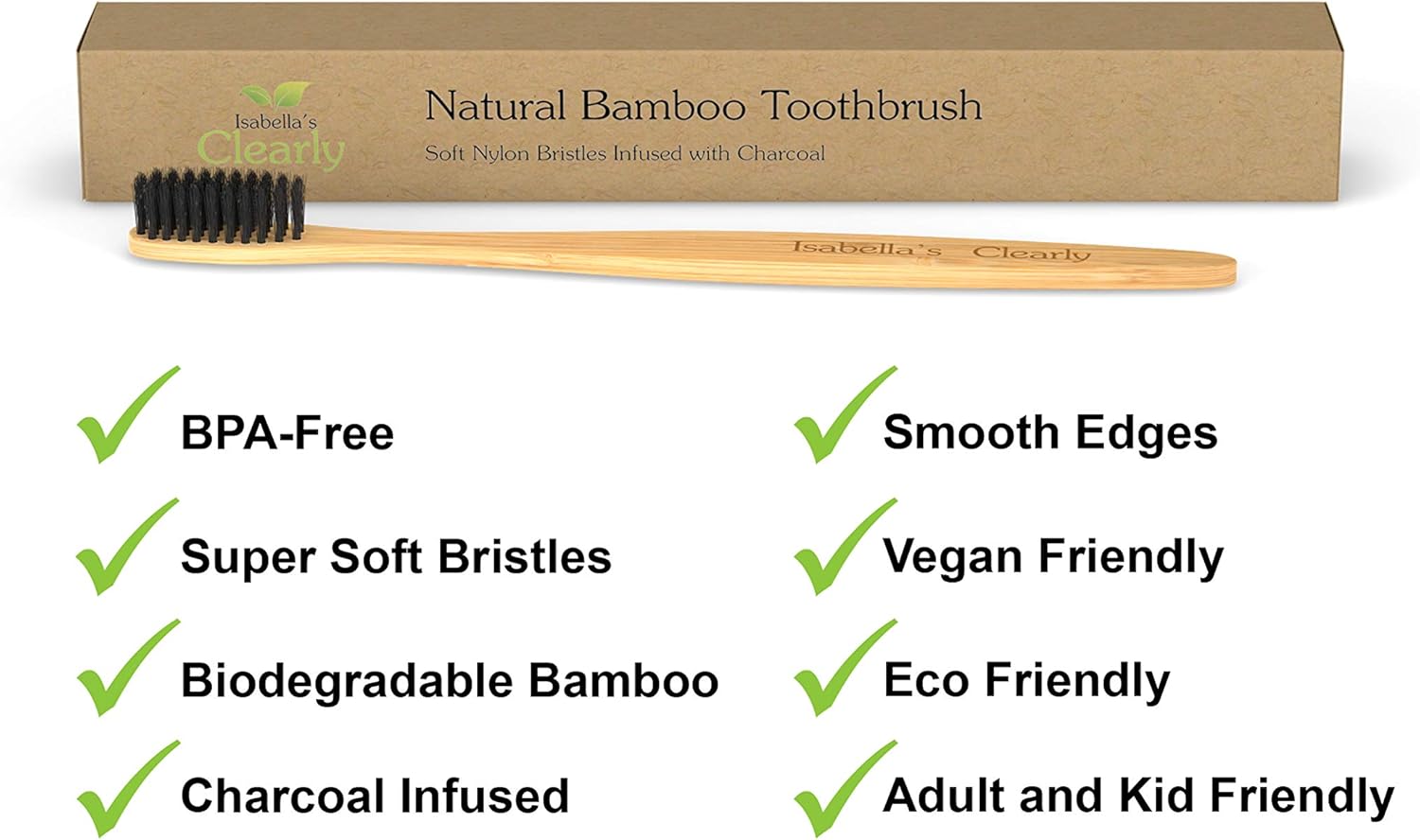 4 Pack Bamboo Toothbrush Set, Natural, 1 count (Pack of 4) - Image 3