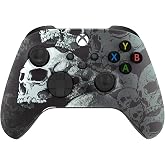 Custom Controllerzz Wireless Controller for Microsoft Xbox Series X/S &amp; Xbox One - Custom Soft Touch Feel - Custom Xbox Series X/S Controller (X/S Black Skullz)