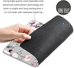 Rectangle Mouse Pad Floral, Gray and Pink Flowers