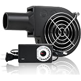 KUNRISE BBQ 97mm &times; 33mm Blower Fan, High Airflow 110V 120V Variable Speed Centrifugal Fan with AC Plug for Camping, Charcoal Ignition, Outdoor Cooking, Fireplace, Bellows or Wood Stove