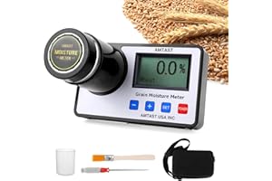 AMTAST Grain Moisture Meter High Precision Grain Moisture Tester with Temperature Compensation Portable Seed Moisture Meter for 22 Grains Including Wheat, Soybean, Coffee and More
