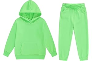 Icibgds Boys Girls 2 Pieces Sweatsuits Pullover Hoodie and Sweatpants Kids Fashion Tracksuit Set Toddler Fall Outfits