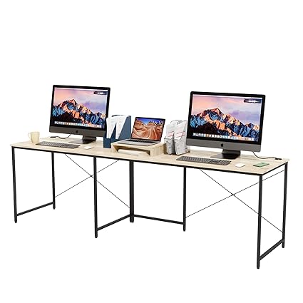 Bestier Adjustable Long Desk 95 Inch With Free Monitor Stand 59 Inch L Shaped Desk 2 Extra Long L Shaped Desk