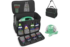 JAYOBGO Carry Bag for Bissell Little Green Machine 1400B, Large Storage Bag Carrying Case for Bissell Carpet Cleaner, Car Vacuum Attachments Cleaning Tools Organizer, Cleaner Solution Pocke, Black(Bag Only)