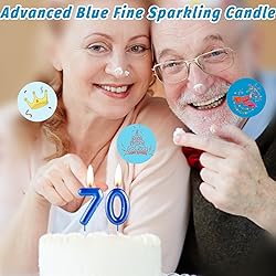 Hongplus Number 13 Blue Silver Birthday Candle