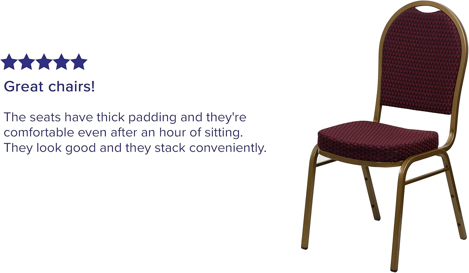 Flash Furniture HERCULES Series Dome Back Stacking Banquet Chair in Burgundy Patterned Fabric - Gold Frame: Furniture & Decor