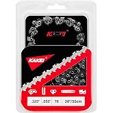KAKEI 20 Inch Chainsaw Chain .325" Pitch .050" Gauge 78 Drive Links Fits Echo CS-490/440, Craftsman S205/CMXGSAMY462S, PP4620AVX - 20BPX78CQ, M78, Y78 (1 Chain) - Full Chisel