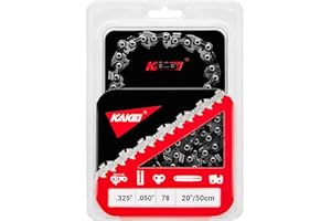 KAKEI 20 Inch Chainsaw Chain .325" Pitch .050" Gauge 78 Drive Links Fits Echo CS-490/440, Craftsman S205/CMXGSAMY462S, PP4620AVX, Milwaukee M18 FUEL - 20BPX78CQ, M78, Y78 (1 Chain)