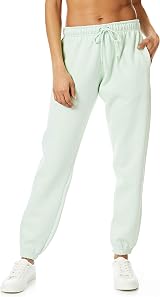Light & Shade Misty Jade Fleece Joggers with Drawstring Waist L view 2