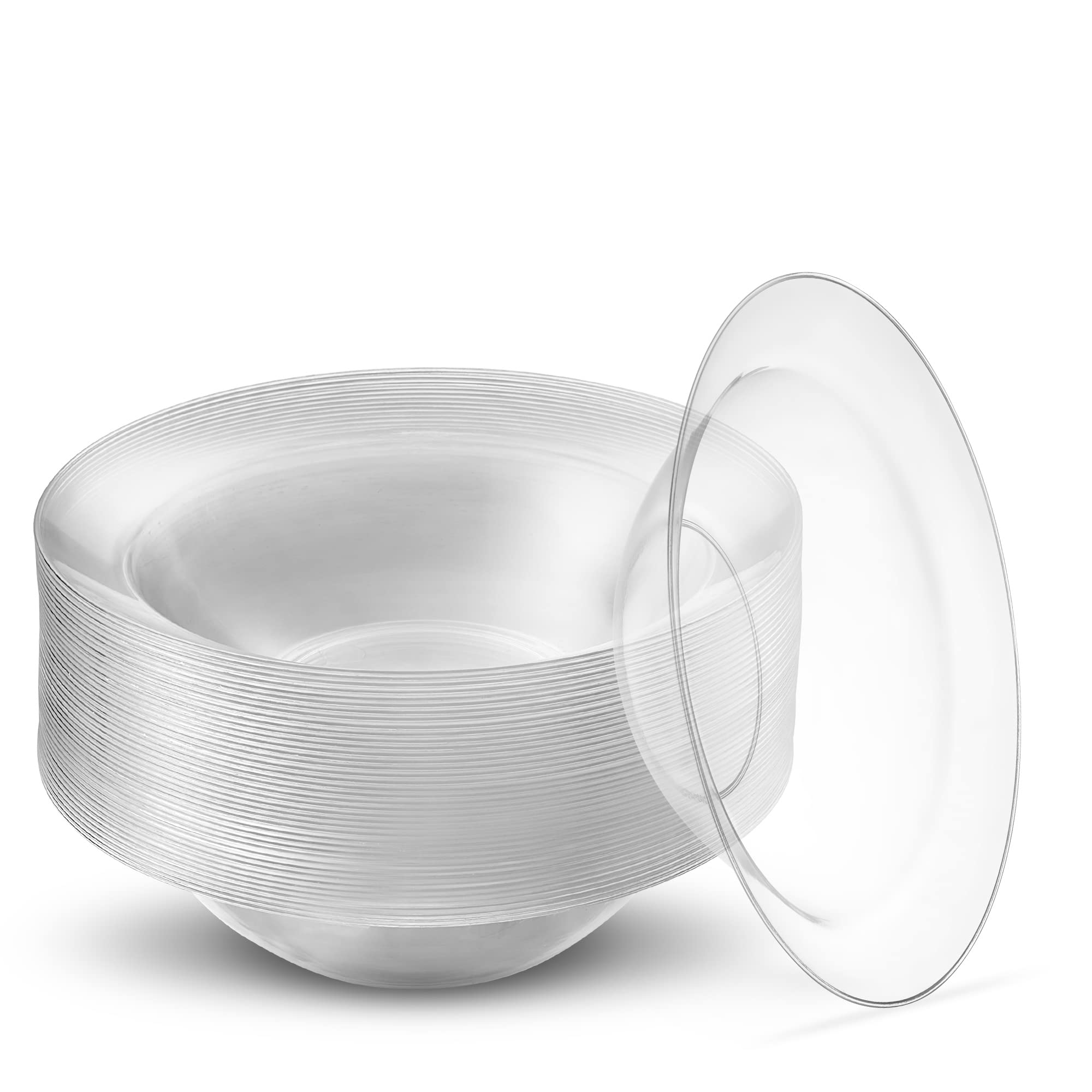 Photo 1 of [10 oz 40 Pack] 10 Ounce Premium Heavy Weight Crystal Clear Classy Disposable hard Plastic Cereal & Soup Bowls