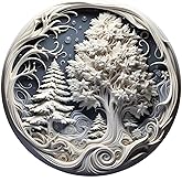 KLbyLe Christmas Decorations 2025 – Tree of Life Acrylic Religious Ornament, Spiritual Nativity Inspired Design, Christian Decor, Unique Religious for Family & Friends (White Tree)