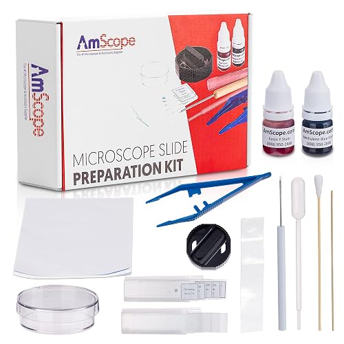 Slide Preparation AmScope Microscope Slide Preparation Kit - Includes Blank Microscope ...