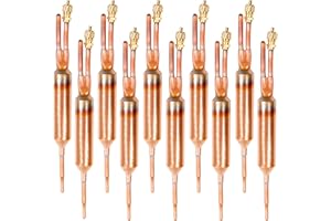 UMONIE 10 PCS Filter Drier Refrigerant Liquid Line with Charging Valve, 25GR 1/4 X 1/4, Compatible with R12, R22, R134A, R407C