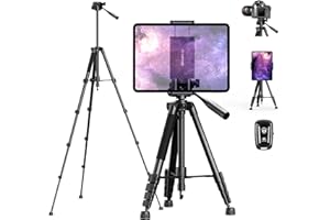 Elitehood 68" Heavy Duty iPad Tripod, Ultra-Stable Camera Tripod for iPad Pro 12.9, iPad Stand Mount for Video Recording/Photography, Compatible with 4.7-13inch Tablet/iPad Pro/Webcam/DSLR