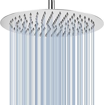 Voolan 12 Rain Shower Head High Flow Large Bath Shower Made Of