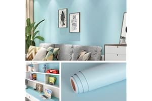 Livelynine Peel and Stick Wallpaper Blue Contact Paper 15.8X196 Inch Removable