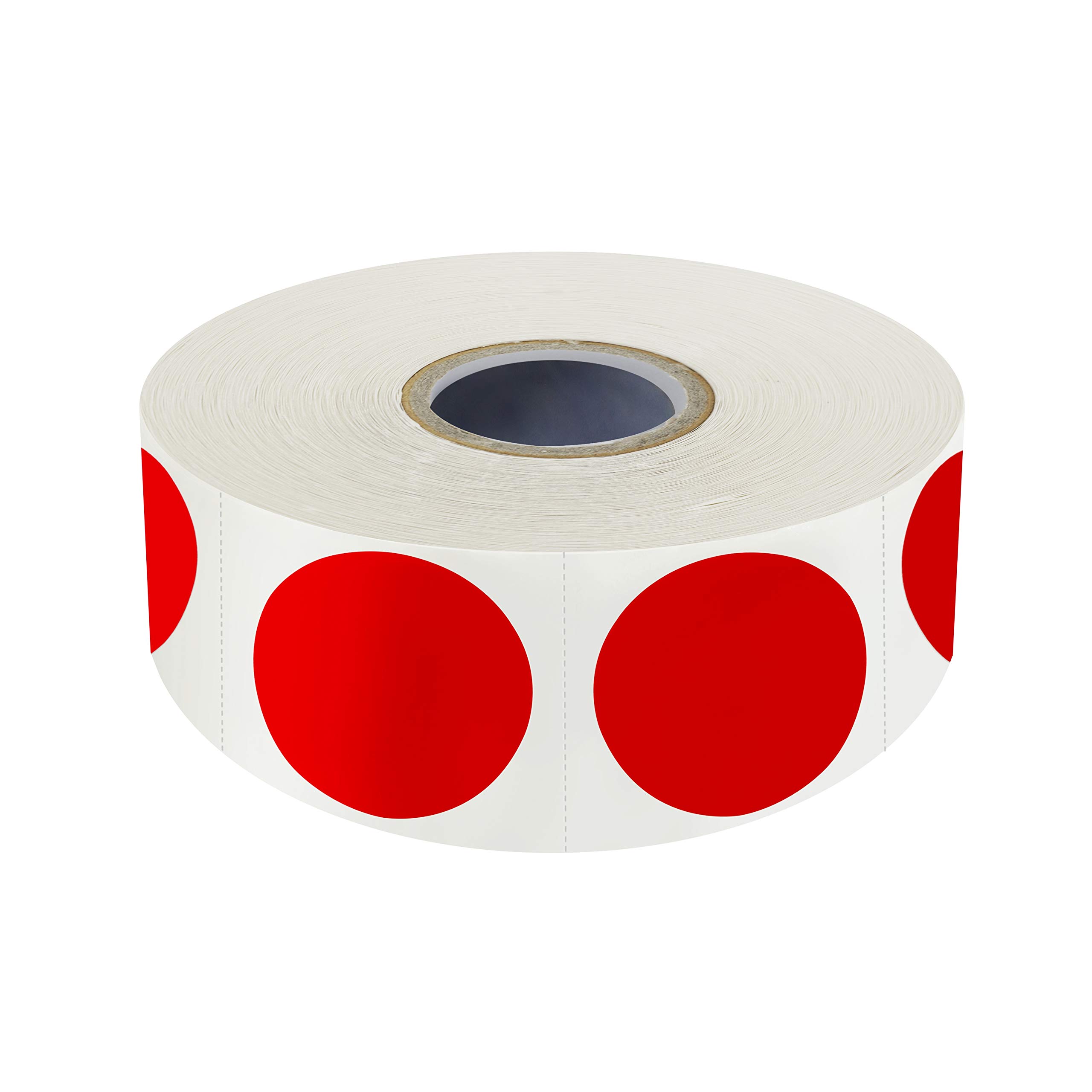 1500 PCS Red Round Color Coding Circle Dots Inventory Stickers Labels with Perforation Line in Roll (Each Measures 1" in Diameter) — image 1