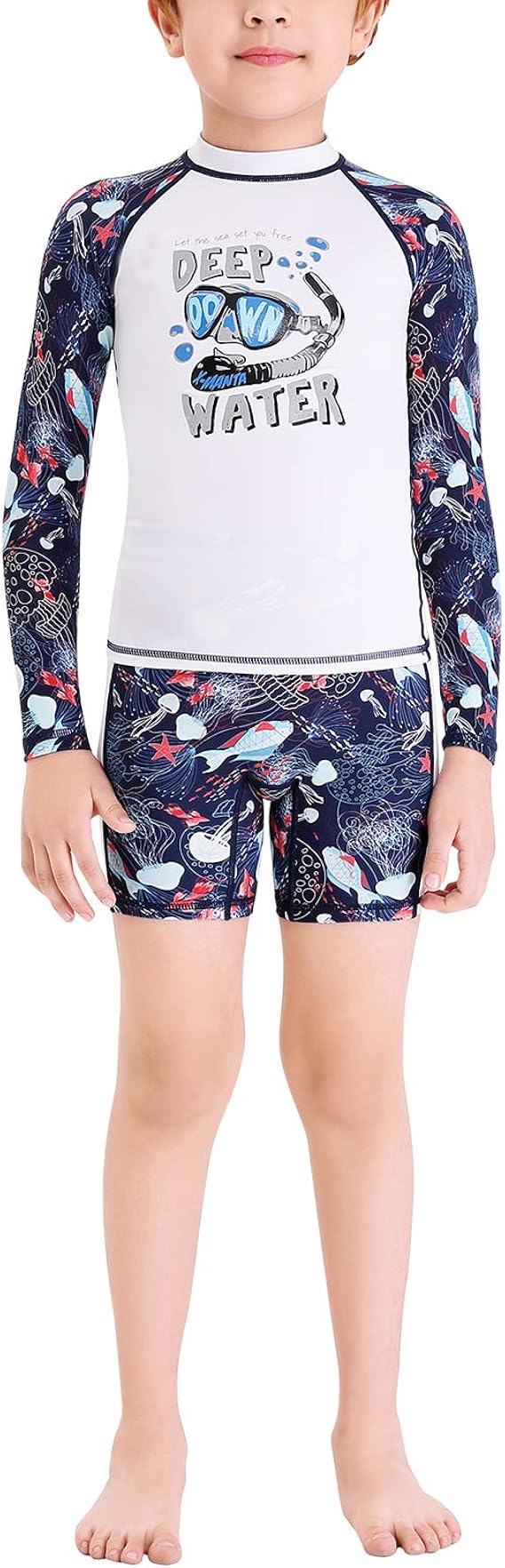 Swimzip Jungen Badeanzug-Set – UV-Schutz UPF 50+, Kurzärmliges Rashguard Mit Reißverschluss, 2-teilig