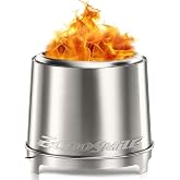 EchoSmile Smokeless Fire Pit 18'', Adjustable Stainless Steel Firepit | 360&deg;Airflow Low Smoke Wood Burning Fire Pit for Patio, Outdoor Camping &amp; RV, Metal Stove with Removable Ash Pan&amp;Carrying Bag