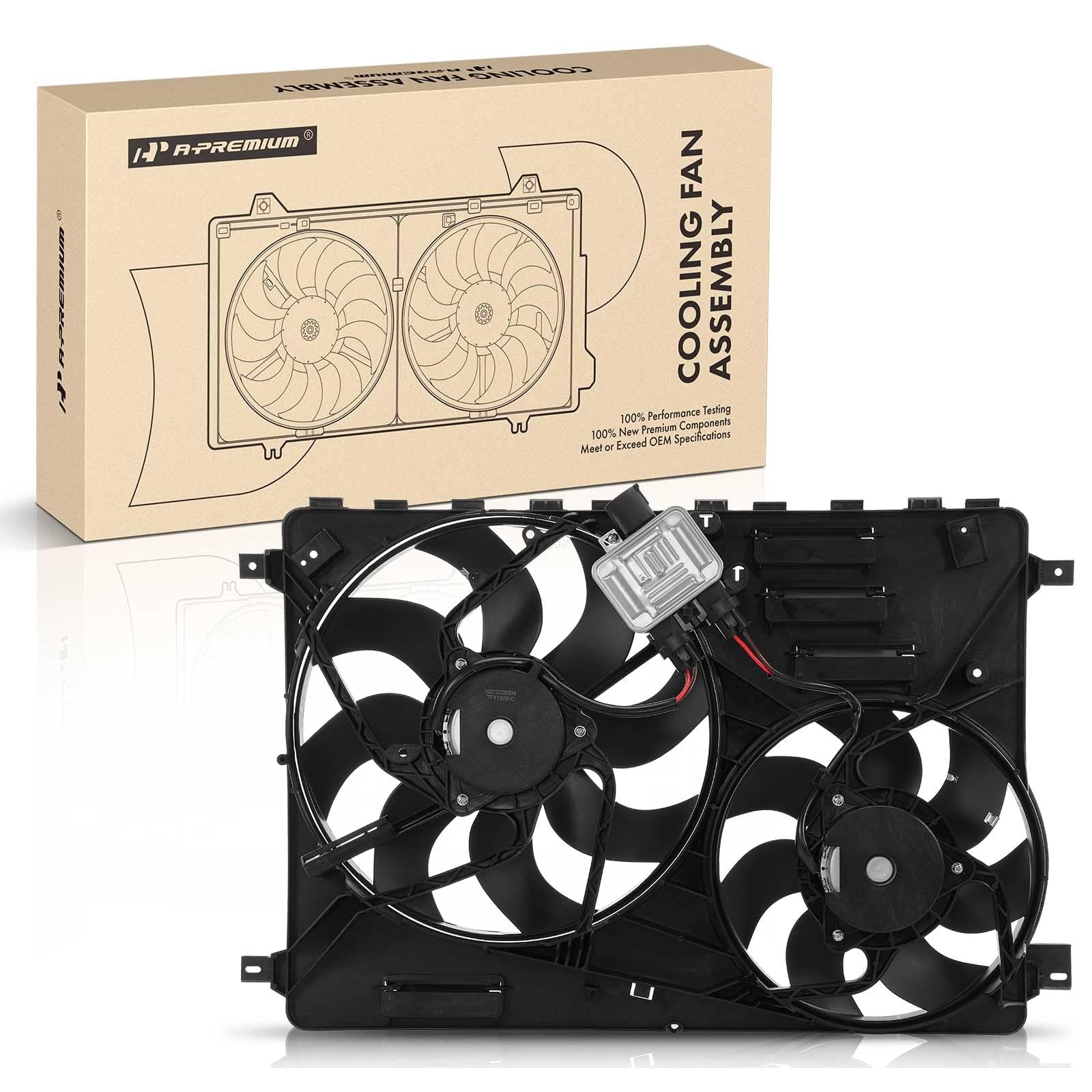 Photo 1 of A-Premium Engine Radiator Cooling Fan Assembly Compatible with Select Land Rover Models - Range Rover Evoque 2012-2017, Discovery Sport 2015-2017, LR2 2013-2015 - Replace# LR011905, LR024292