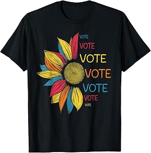 Colorful Sunflower Vote Election T-Shirt
