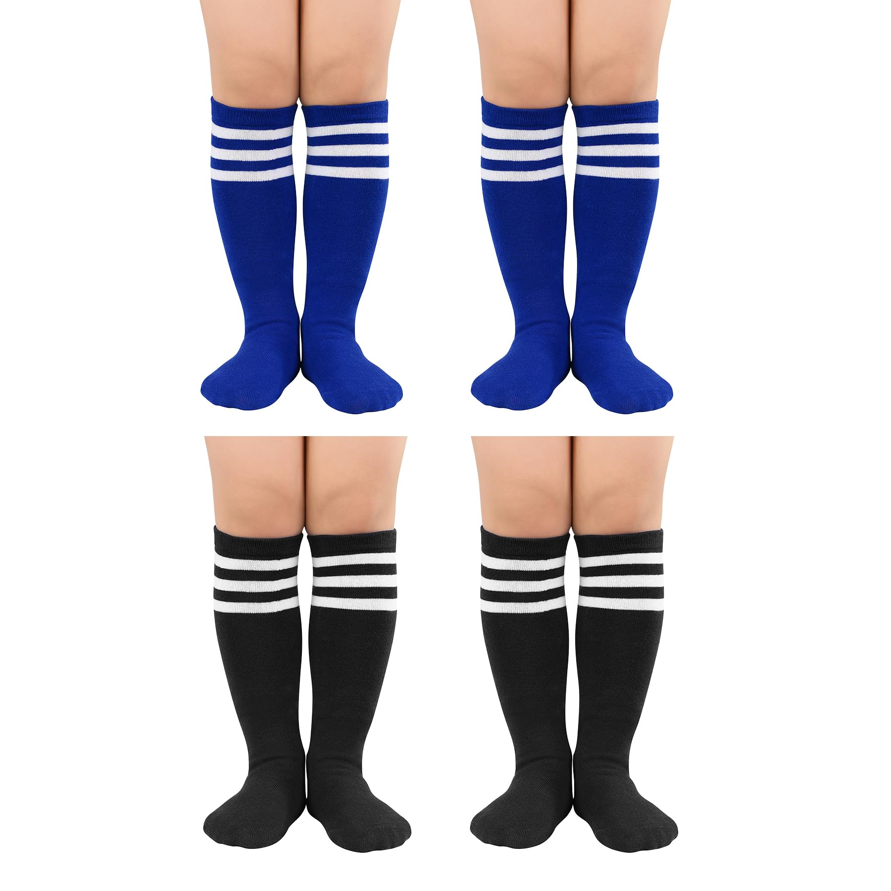 Zando 4 Pairs Blue & Black Knee High Socks - Kids
