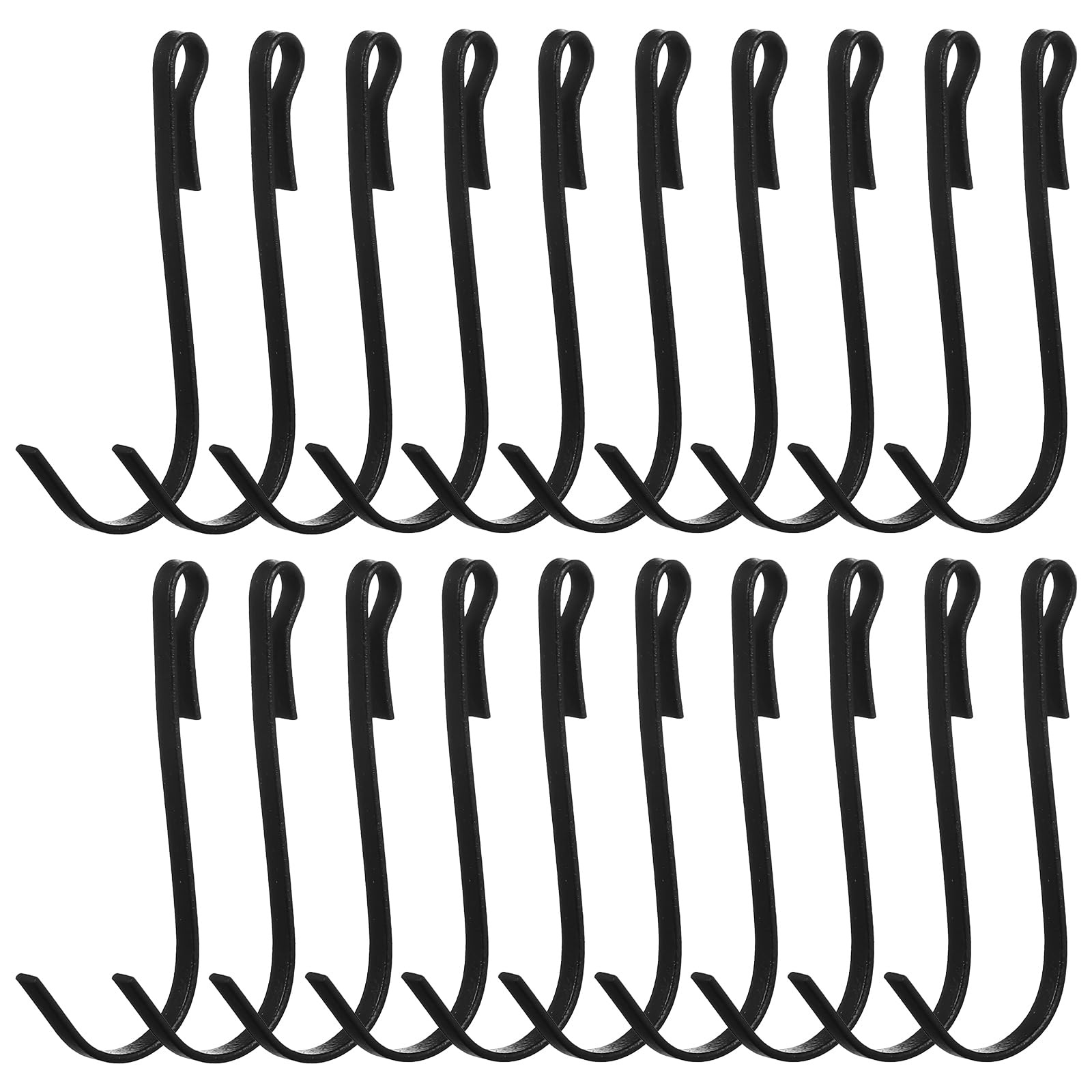 Photo 1 of 20 Pcs Shelf Hooks Grid Wall Hooks for Wire Shelving Accessories Stainless Steel J Hook for Hanging Sink Hanger for Kitchen Bedroom Office, Wire Hook Rack, Black