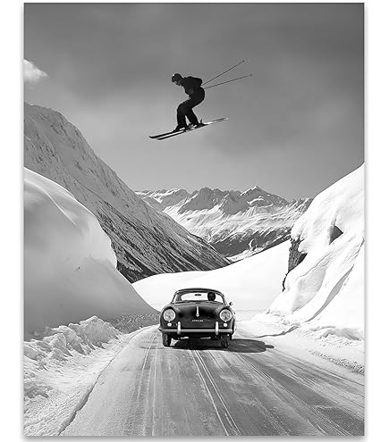 Amazon.com: Vintage Ski Jump Black & White Photography: 11x14