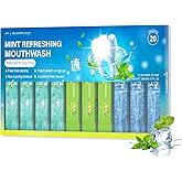 Travel Size Mouthwash Portable Packets to Go,20 Individual Disposable Packs, Alcohol & Fluoride Free, 3 Refreshing Flavors (Fresh Mint, ICY Mint, Grapefruit Mint) Fresh Oral Hygiene (20)