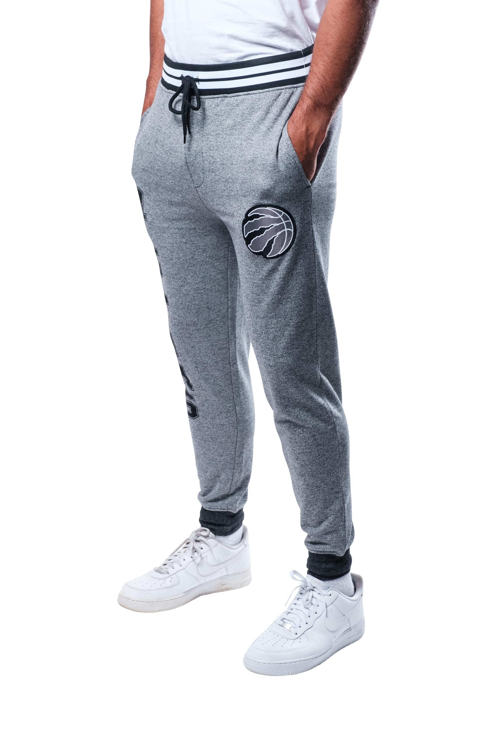 Ultra Game NBA Official Mens Super Soft Game Day Jogger Sweatpants - Unisex, Toronto Raptors, Black Marl, Small
