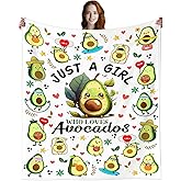 Cute Avocado Blanket Cartoon Avocados Throw Blankets Soft Fruit Avocado Plush Stuff Blankets Best Christmas Birthday Gifts for Girls Women Kids Adults 50"x40"