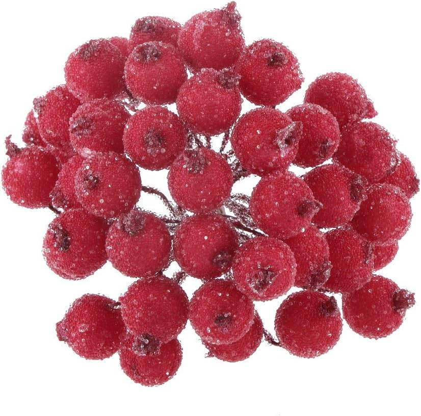 MagiDeal Unknown 200 Pieces Mini Christmas Decoration Artificial Berries Rot, 1cm