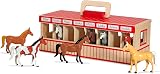 Melissa & Doug Show-Horse Stable Wooden Play Set Animal Toys Ages 3-5+ view 3