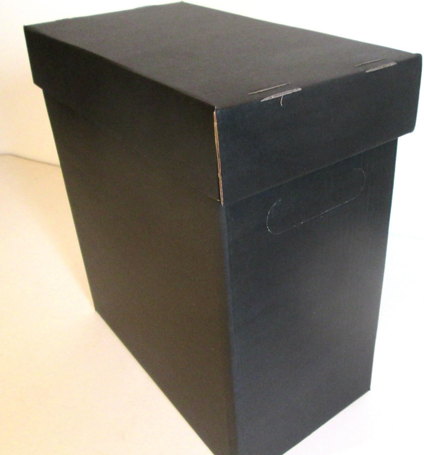 VINYL LP +12" SINGLE STORAGE BOX - NEW !!BLACK !!CARDBOARD!! HOLDS 40-50 RECORDS! Best ever Quality! SPECIAL INTRODUCTORY OFFER!!!!!!