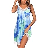 Ekouaer Women's Nightgown V-neck Chemise Sleepwear Lace Nightwear Soft Lingerie for Women