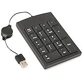 USB Numeric Keypad, M.Way Portable Slim 17 Keys Mini Number Pad for Laptop Desktop Computer PC