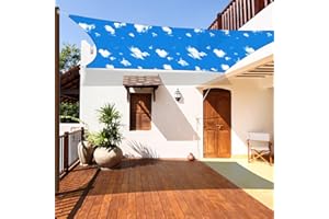 Coarbor 10'x13' Waterproof Sun Shade Sail Rectangle Canopy Shade Cover for Patio Outdoor Backyard Lawn Garden Pergola, Blue Sky
